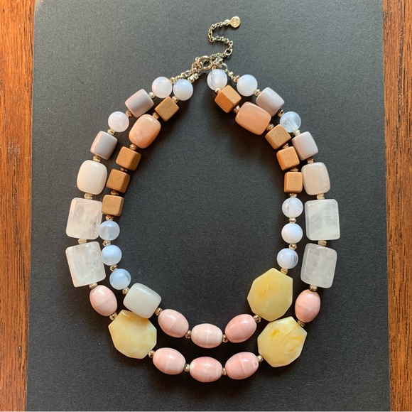 Ann Taylor LOFT Chunky Double Strand Beaded Quartz Necklace - Picture 7 of 7